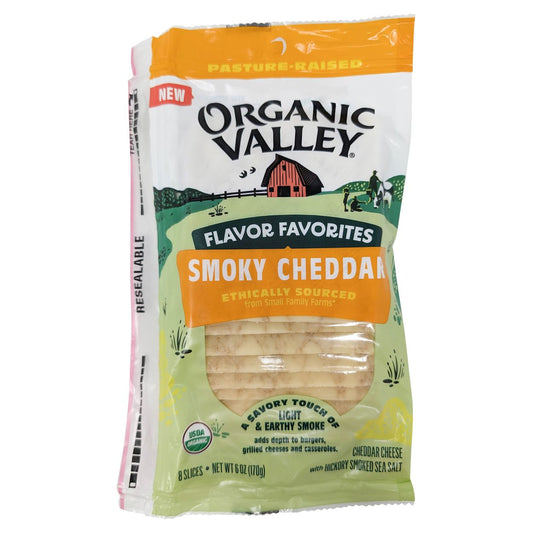 Organic Valley Organic Smoky Cheddar Cheese Slices, 6 oz