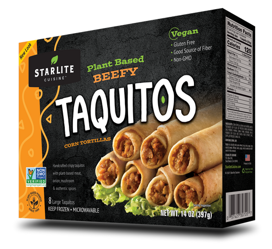 Starlite Plant Based Beefy Rolled Tacos, 14 oz