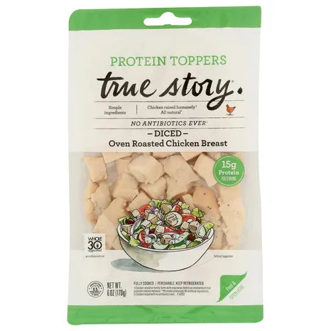 True Story Oven Roasted Diced Chicken, 6 oz
