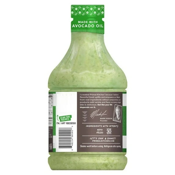 Primal Kitchen Avocado Lime Dressing, 31 Ounce