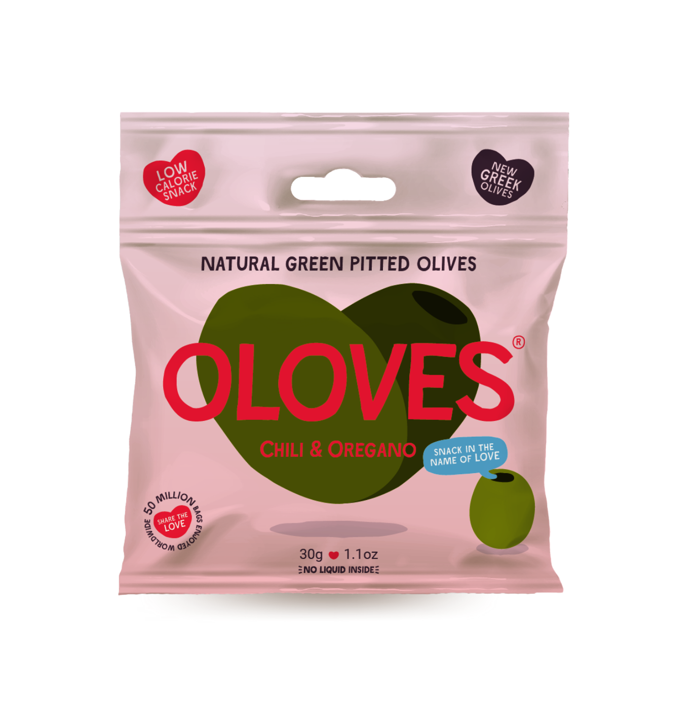 Oloves -  Chili & Oregano Pitted Green Olives 1.1oz