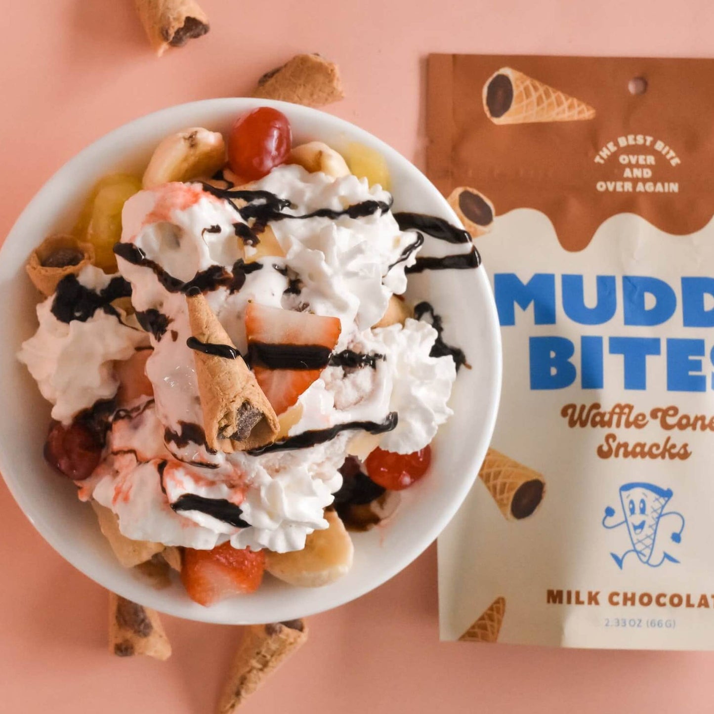 Muddy Bites Milk Chocolate Bite-Sized Waffle Cones Snacks