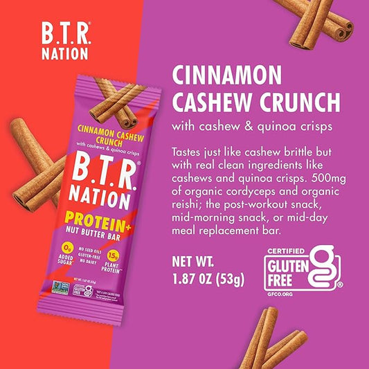 B.T.R. Cinnamon Cashew Crunch Bar 1.87 oz