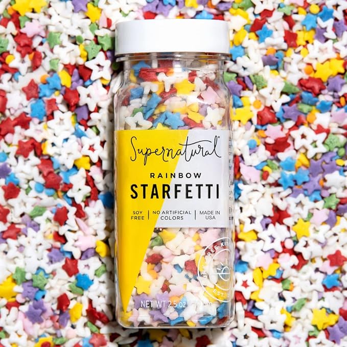 Supernatural Sprinkles Dye-Free Rainbow Starfetti -- 3 oz