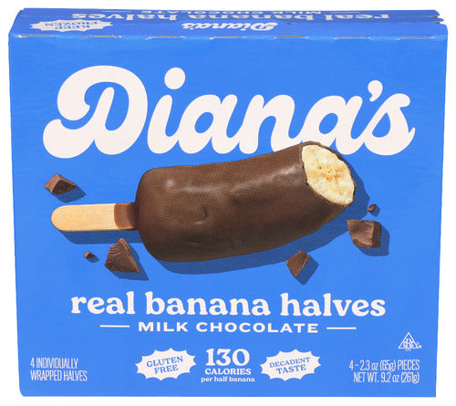 DIANAS BANANAS - Milk Chocolate Banana Halves - 4pk