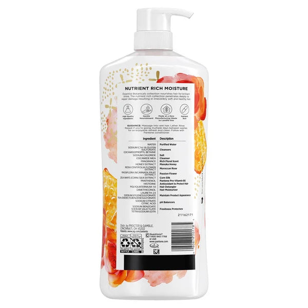 Pantene Essential Botanicals Moroccan Rose & Manuka Honey Shampoo, 32.8 fl oz