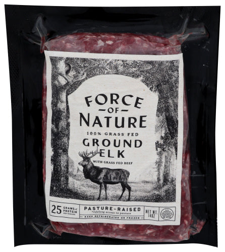 Force of Nature Grass-Fed Ground Elk, 14 oz