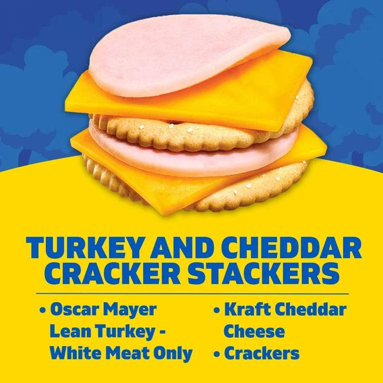 Lunchables Turkey & Cheddar Cheese with Crackers Kids Lunch Snack, 3.2 oz Tray