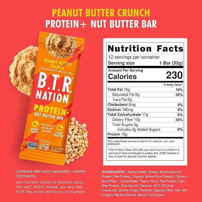 B.T.R. Nation Peanut Butter Crunch Bar 1.83 oz