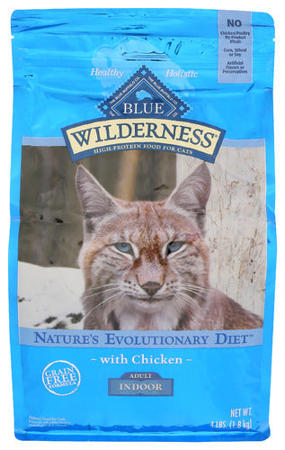 Blue Buffalo Wilderness High Protein Natural Adult Indoor Dry Cat Food with Chicken, 4 lbs