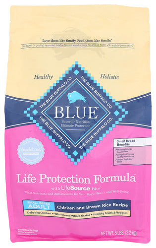 Blue Buffalo Life Protection Formula Natural Adult Small Breed Chicken and Brown Rice Dry Dog Food, 5 lbs