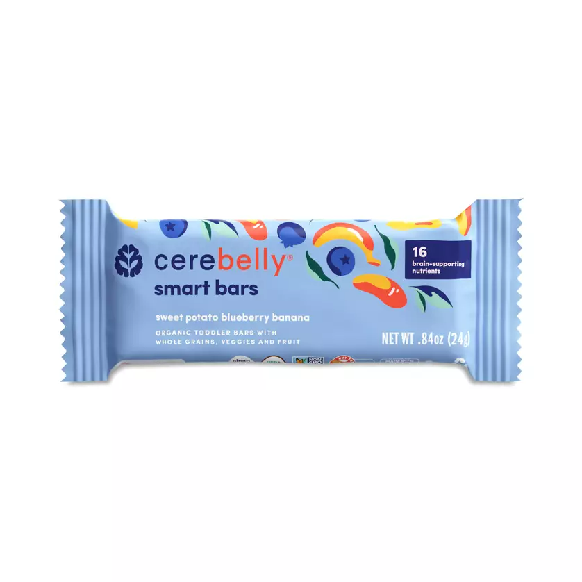 Cerebelly, Smart Bar, Organic Blueberry, Banana & Sweet Potato