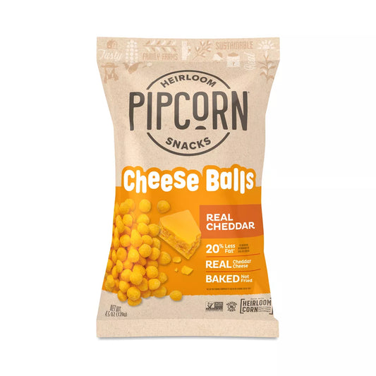 Pipcorn Cheddar Cheese Balls, 4.5oz