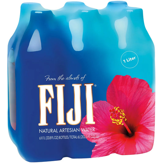 FIJI Natural Artesian Bottled Water, 6 pack, 33.8 fl oz