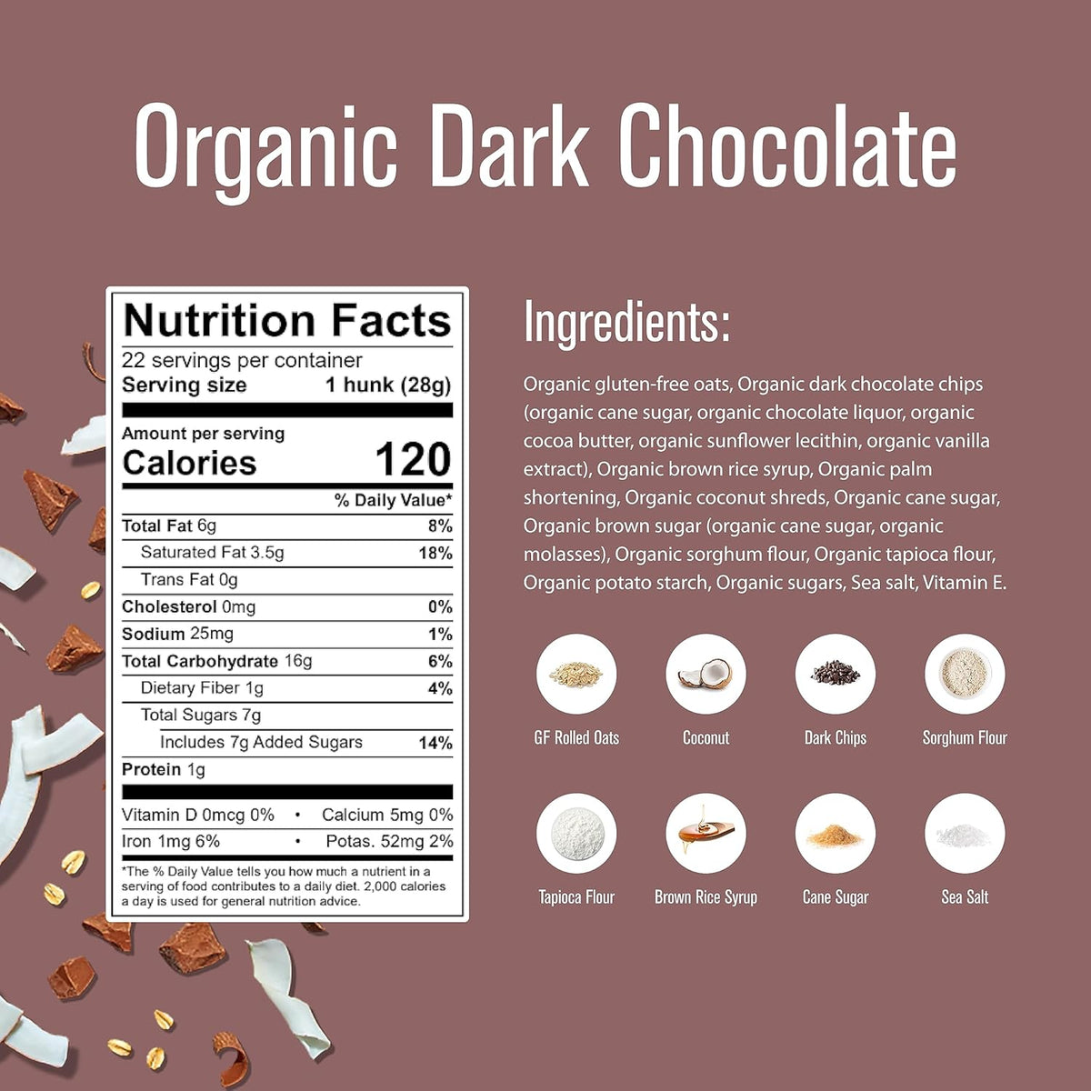 Heavenly Hunks Organic Oatmeal Dark Chocolate Cookies, 22 oz