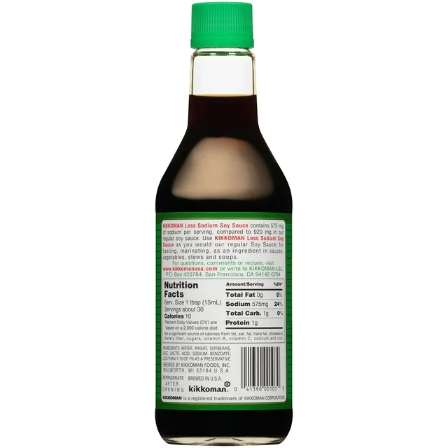 Kikkoman Less Sodium Soy Sauce, 15 oz