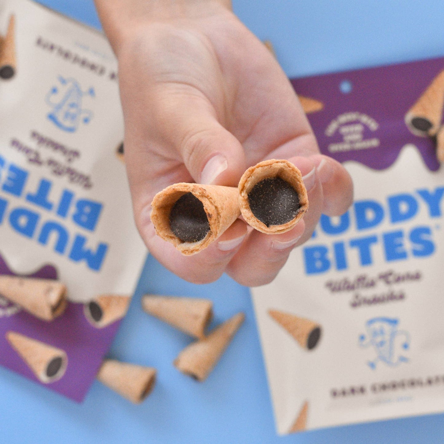 Muddy Bites Dark Chocolate Bite-Sized Waffle Cones Snacks