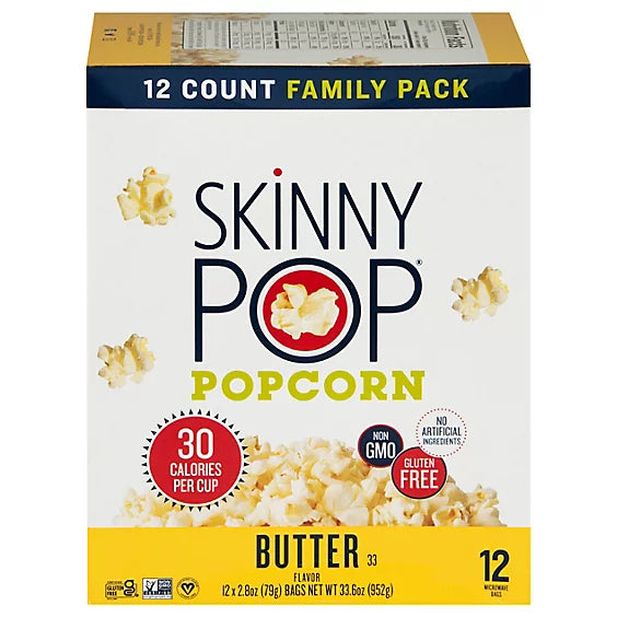 Skinny Pop Popcorn Butter 12pk