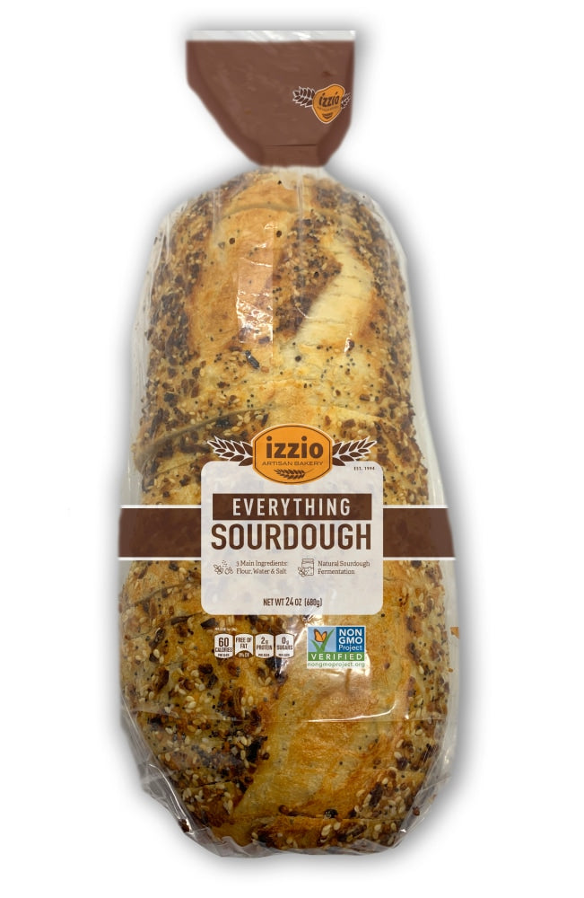 Izzio Artisan Bakery Sourdough, Everything Sourdough Bread, 24 oz