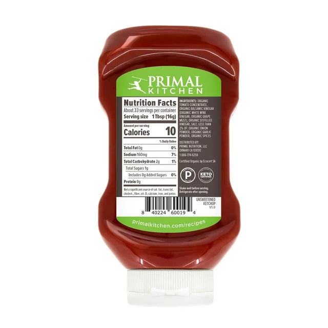 Primal Kitchen Unsweetend Organic Ketchup 18.5oz