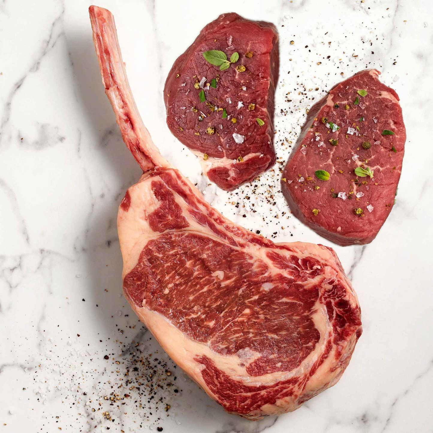 Kuhn Family Meats - King and Queen Mix, 1 Tomahawk, 2 Filet Mignon | $18.99/lb.