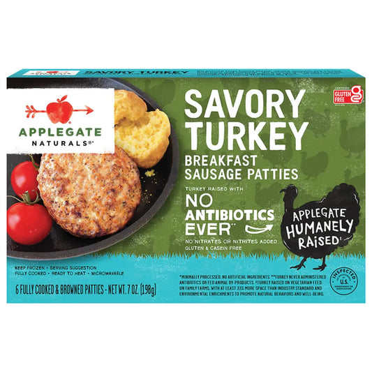 Applegate Savory Turkey Breakfast Sausage Patties 7oz