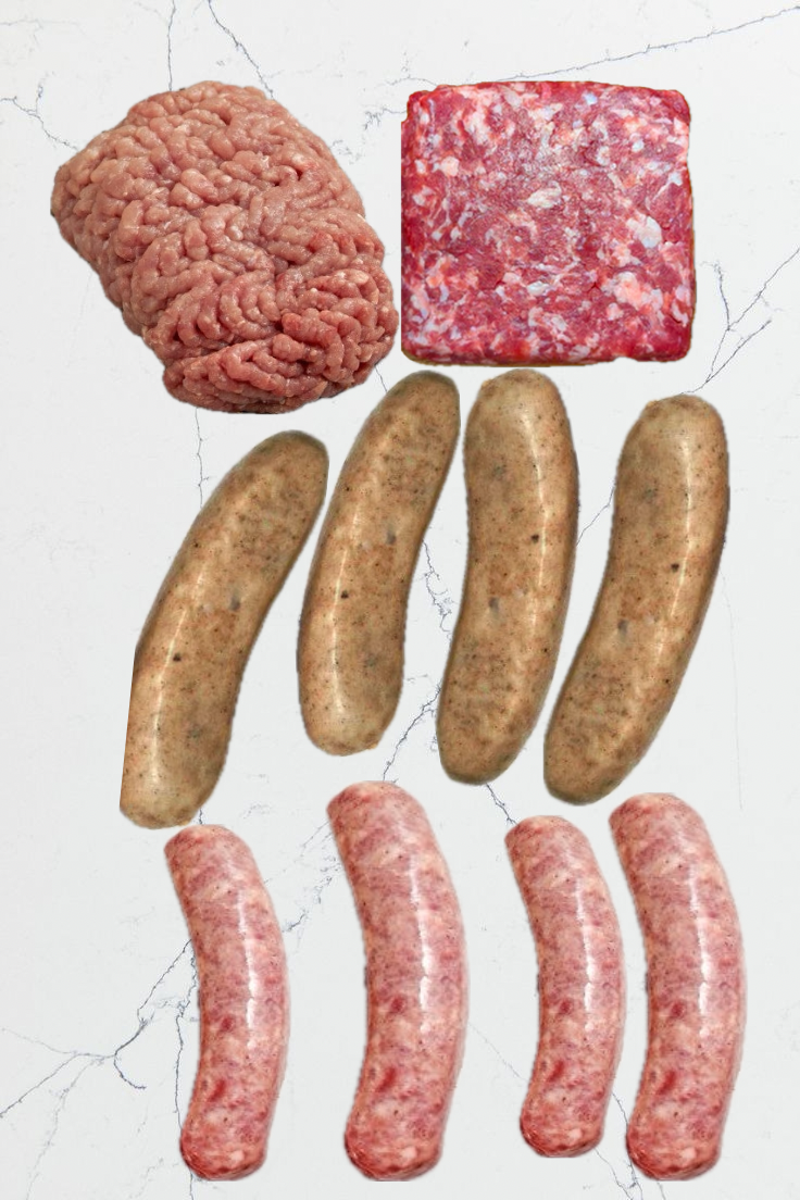 Kuhn Family Meats - Pork 4 Pack - Mild Italian Sausage, Hot Italian Sausage, Jalapeno Bratwurst, Cajun Sausage | $6.19/lb