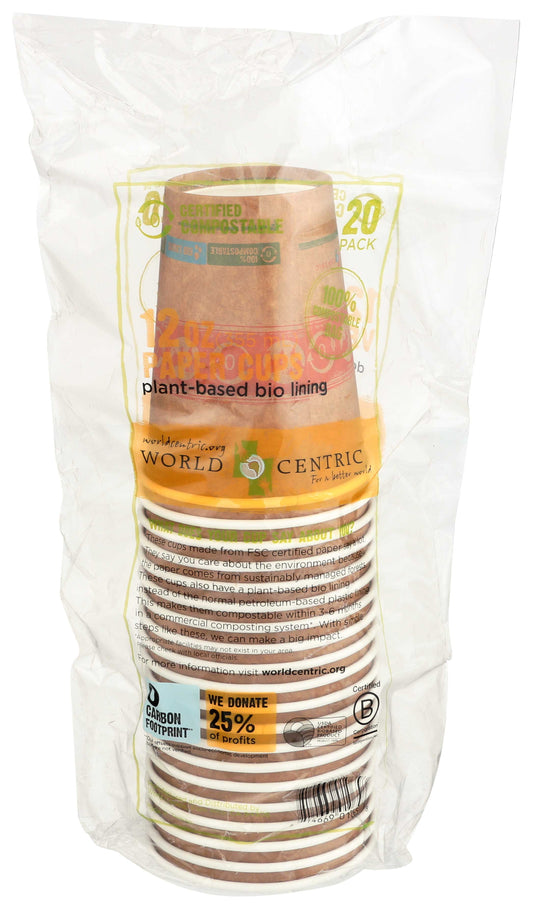 World Centric Compostable Hot Paper Cup, 12 oz