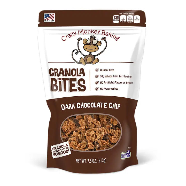 Crazy Monkey - Dark Chocolate Chip Granola Bites - 7.5 oz.