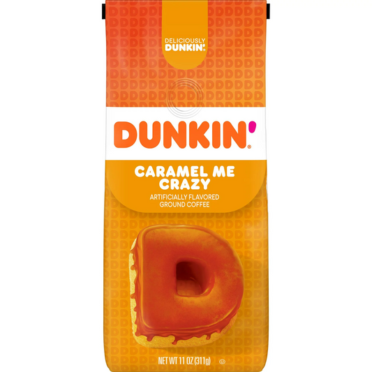 Dunkin Caramel Me Crazy Ground Coffee, 11 Ounces