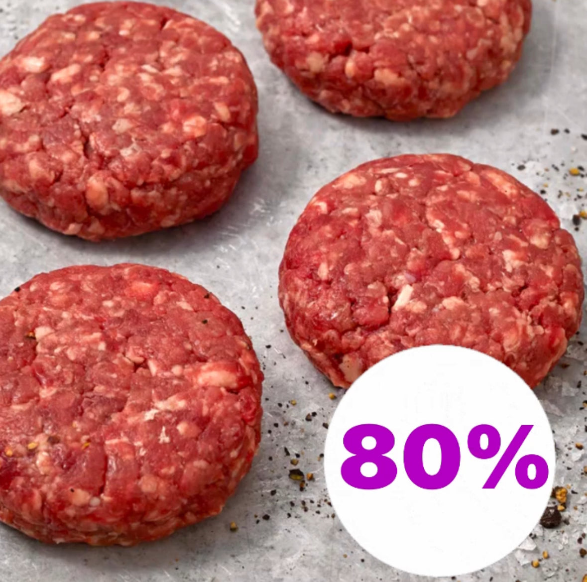 Kuhn Family Meats - Hamburger Patties, 80% Lean | 4 Patties, 1lb.