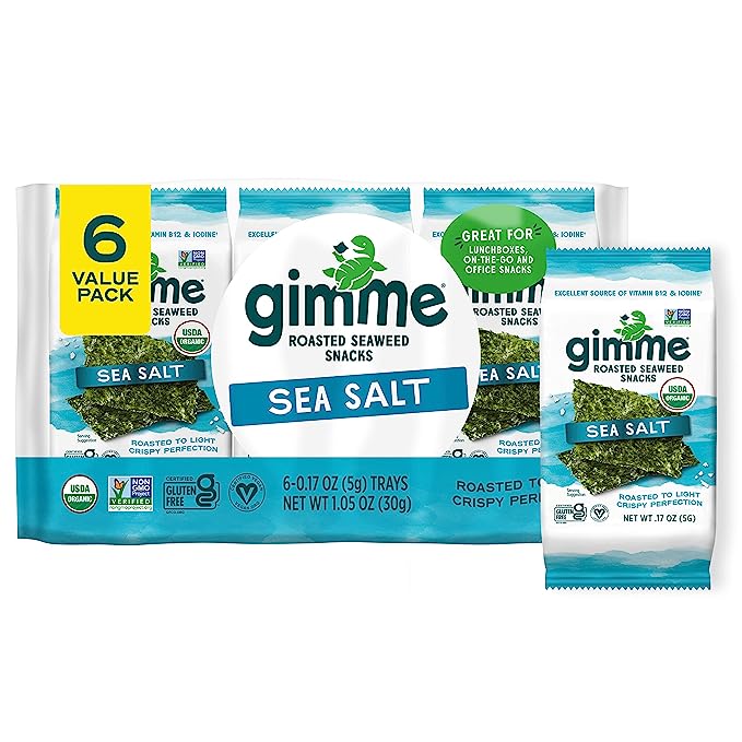 Gimme Roasted Seaweed Snacks Sea Salt, 6-0.16 oz.