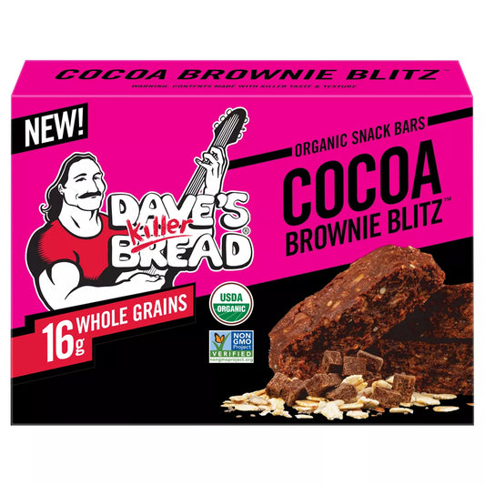 Daves Killer Bread Organic Snack Bars Cocoa Brownie Blitz 7oz