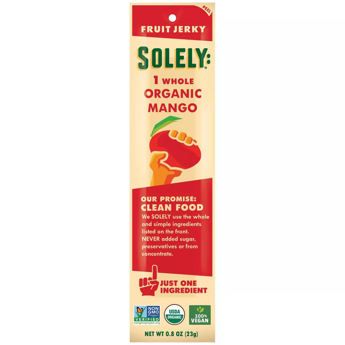 SOLELY Organic Mango Fruit Jerky - 0.8oz