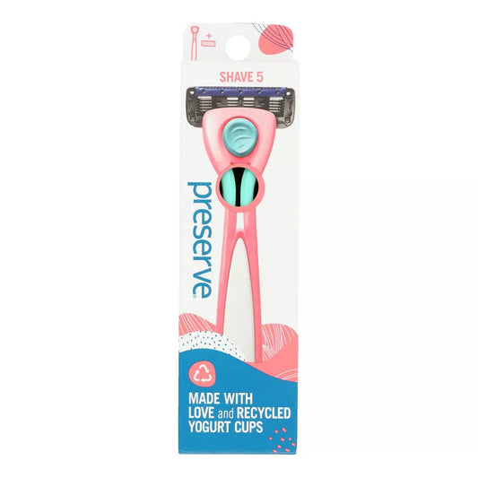 Preserve Blue Shave 5 Razor Handle and 1 Blade, 6 Count