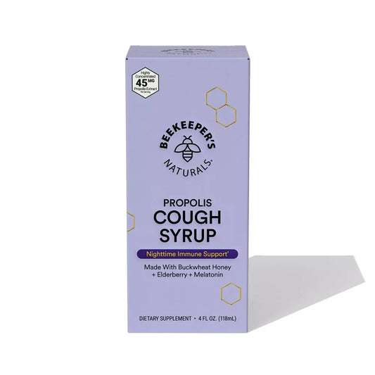 Beekeepers Naturals Night Time Propolis Cough Syrup, 4 oz