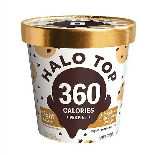 Halo Top Chocolate Chip Cookie Dough Light Ice Cream, 16 oz