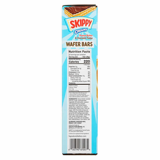 Skippy Peanut Butter & Chocolate Fudge Wafer Bar, 1.3 oz, 22-Count