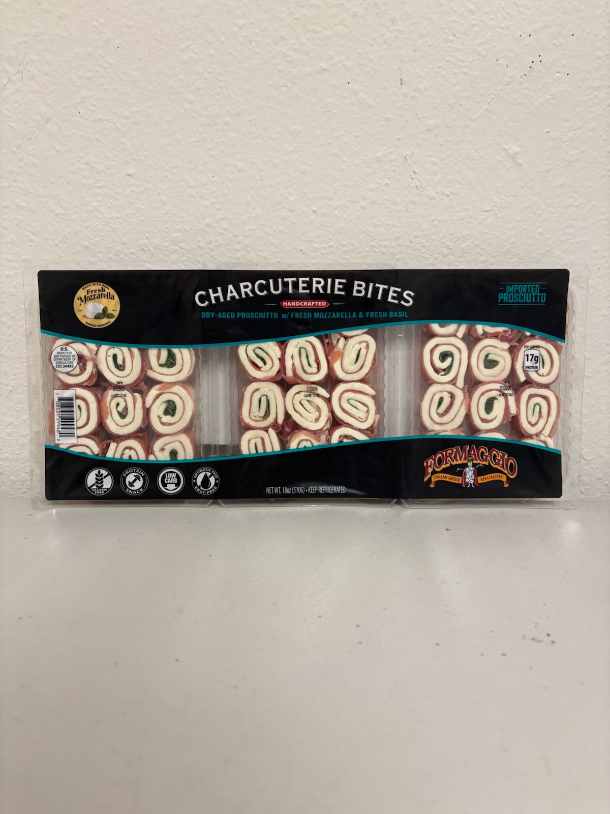 Formaggio Charcuterie Bites - Prosciutto Mozzarella & Basil 18 oz