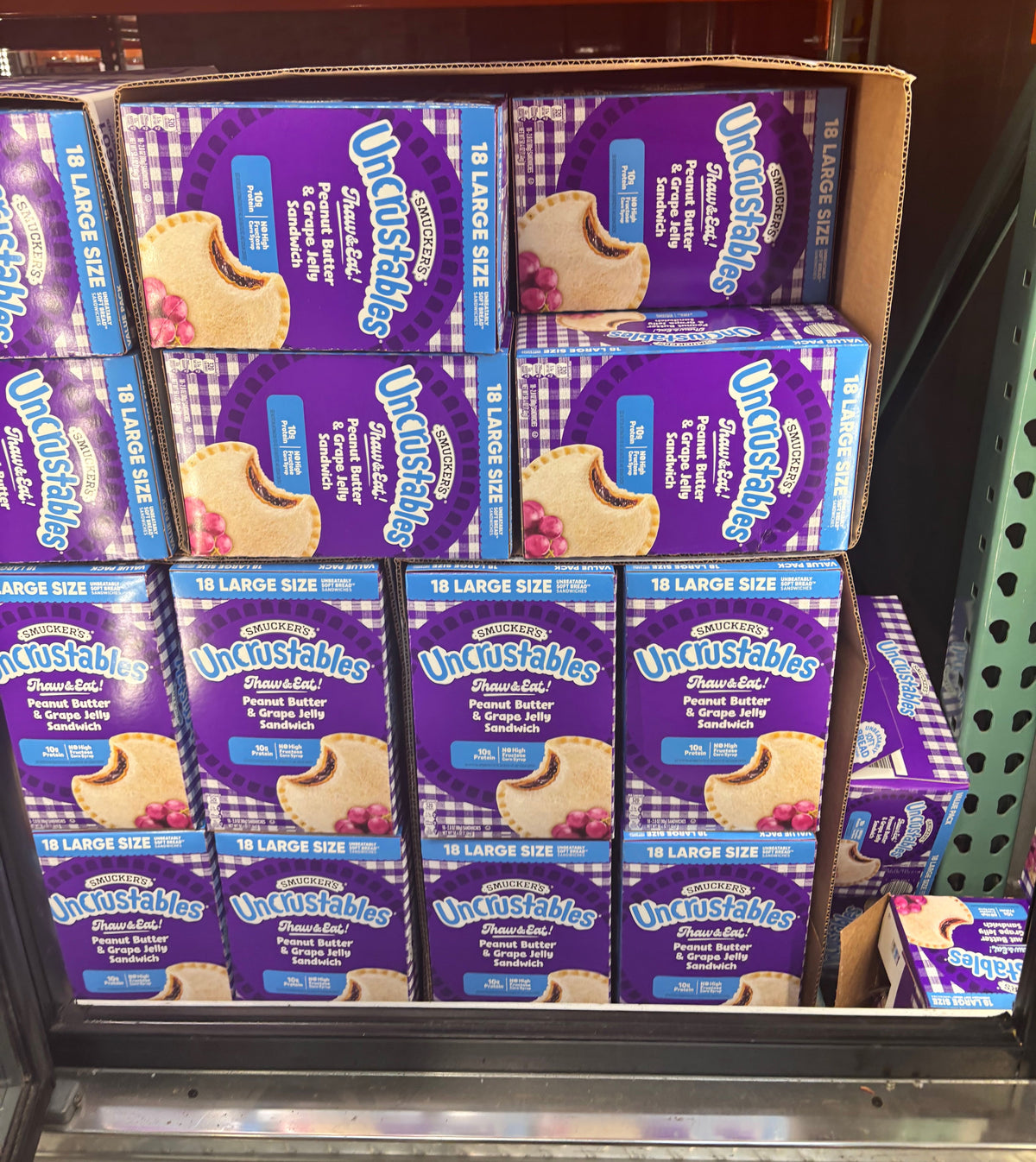 Smucker's Uncrustables, Peanut Butter & Grape Jelly Sandwich, 18 count