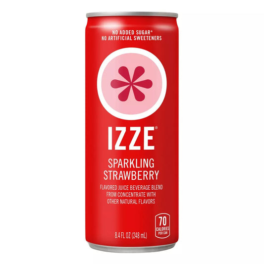 IZZE Sparkling Juice Beverage Sparkling Strawberry, 6 Count