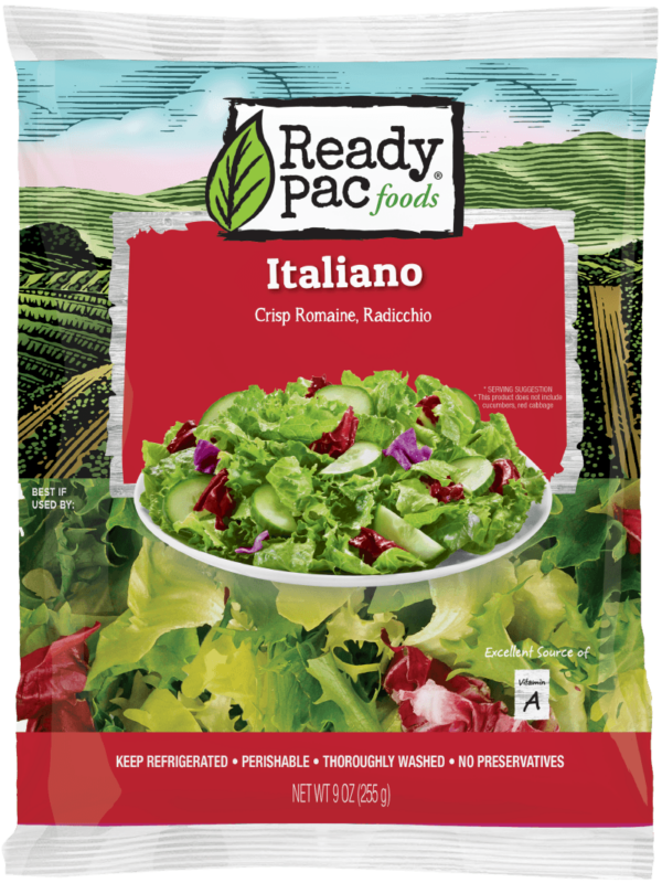 Ready Pac Bistro Italiano Crisp Romaine, Radicchio Salad Bag, 9 oz