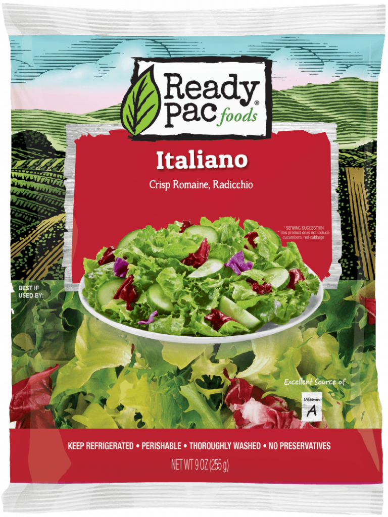 Ready Pac Bistro Italiano Crisp Romaine, Radicchio Salad Bag, 9 oz