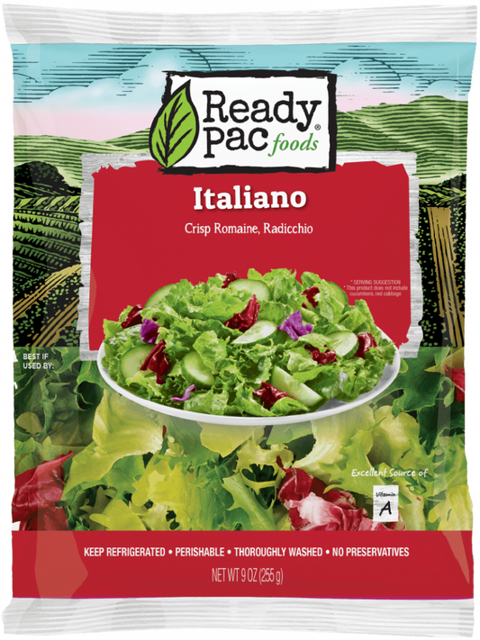 Ready Pac Bistro Italiano Crisp Romaine, Radicchio Salad Bag, 9 oz