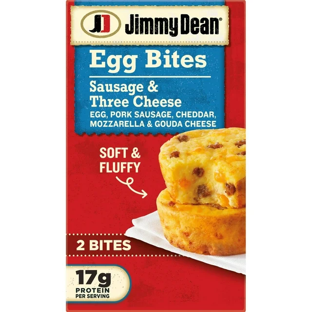 Jimmy Dean Sausage Three Cheese Egg Bites, 4 oz, 2 Count (Frozen) (3.7) 3.7 stars out of 39 reviews 39 reviews