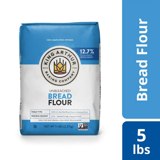 King Arthur Baking Company Unbleached Bread Flour Non-GMO Project Verified,  5 lb.