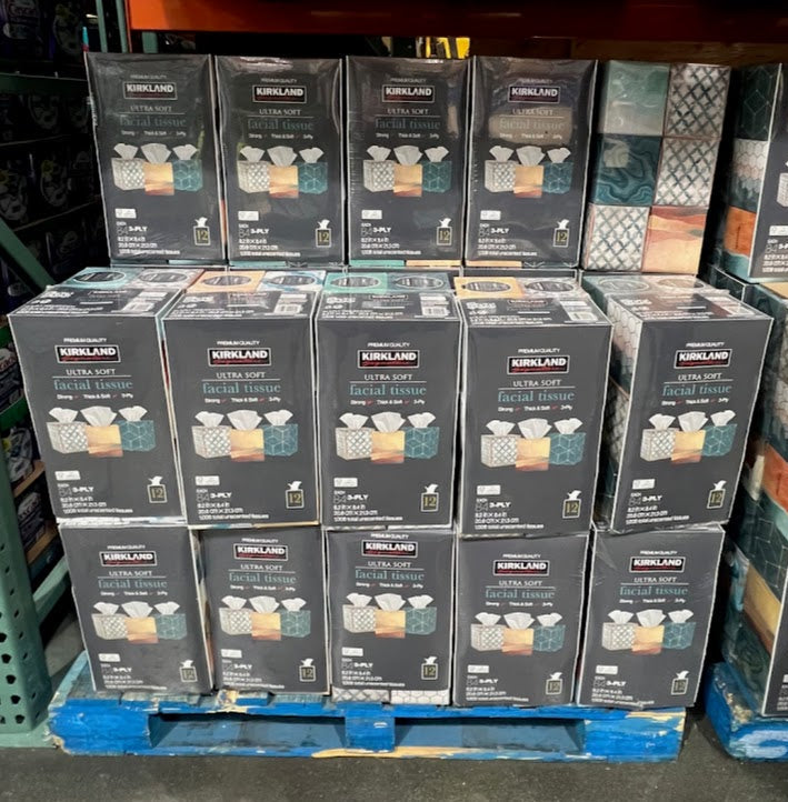 Kirkland Signature Ultra Soft Facial Tissue, 12 Count