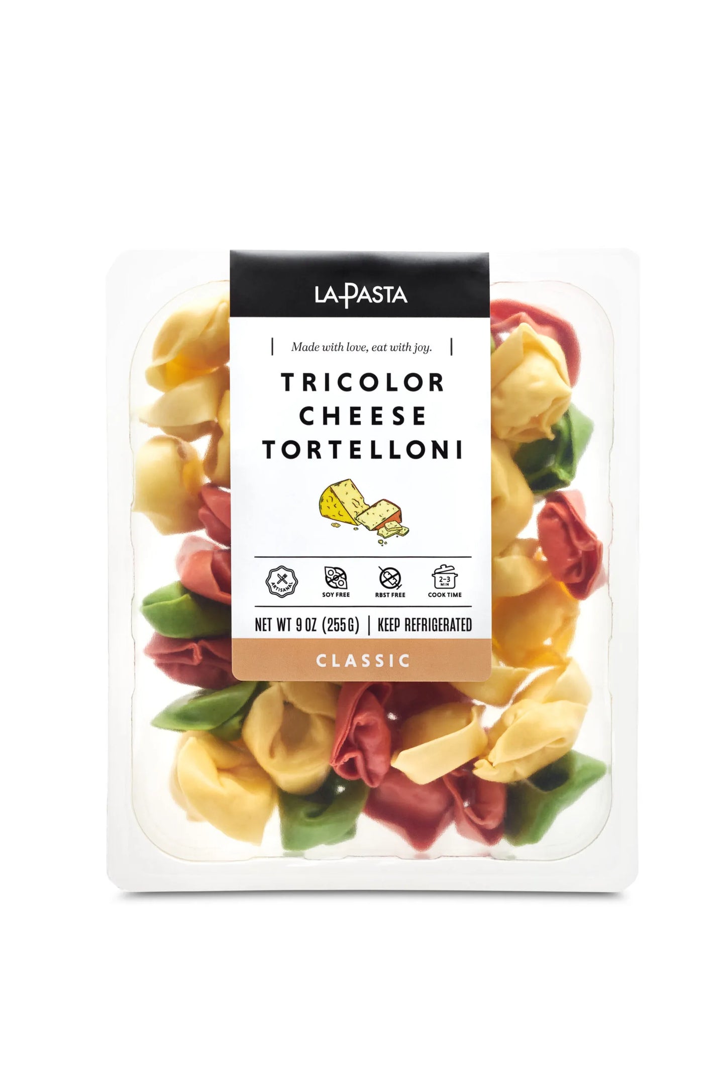 La Pasta Tricolor Cheese Tortelloni 9oz