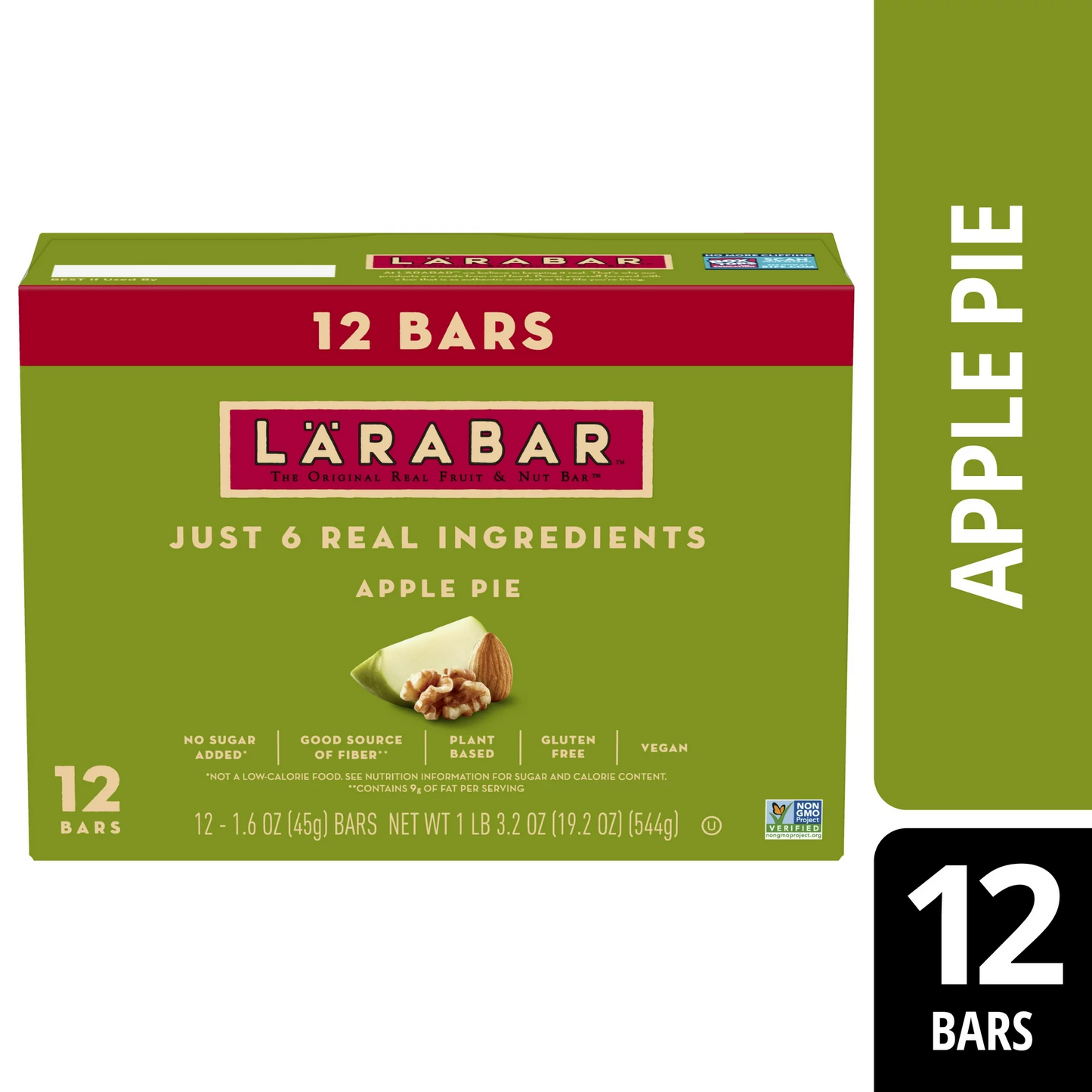 Larabar Apple Pie, Gluten Free Vegan Fruit & Nut Bars, 1.6 oz bars, 12 ct