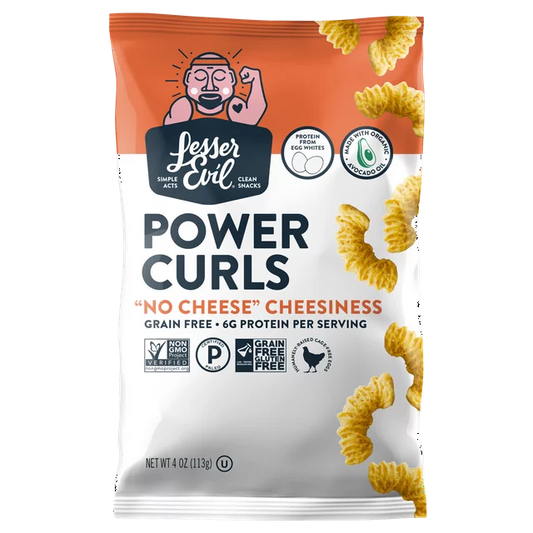 LesserEvil Gluten-Free Power Curls, "No Cheese" Cheesiness, 4 oz